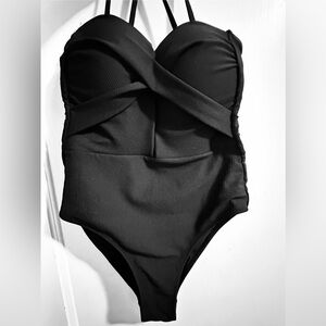 BERLOOK Women's - BLACK Tummy Control One Piece Swimsuit.
